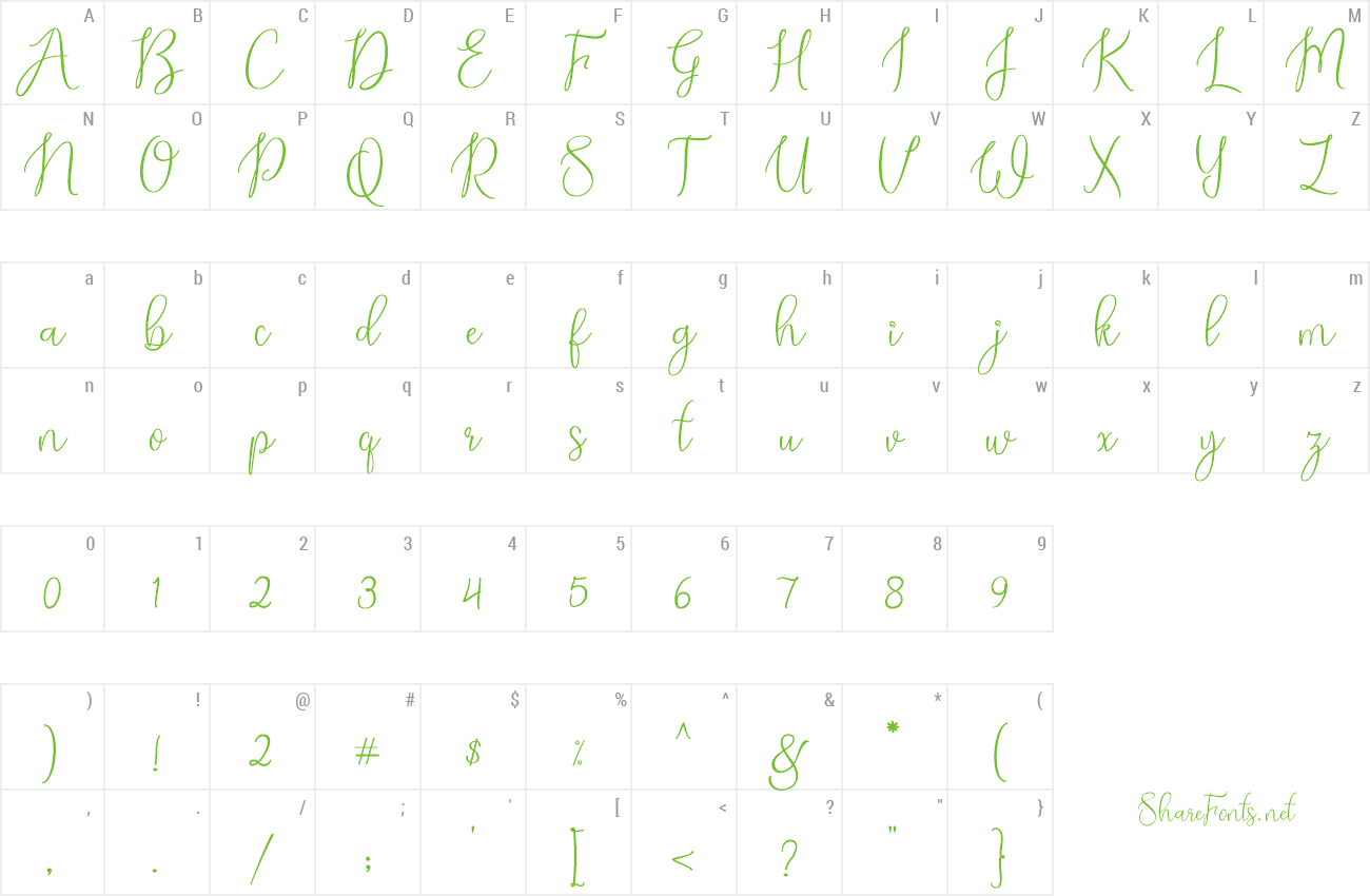 Font Alexandra preview